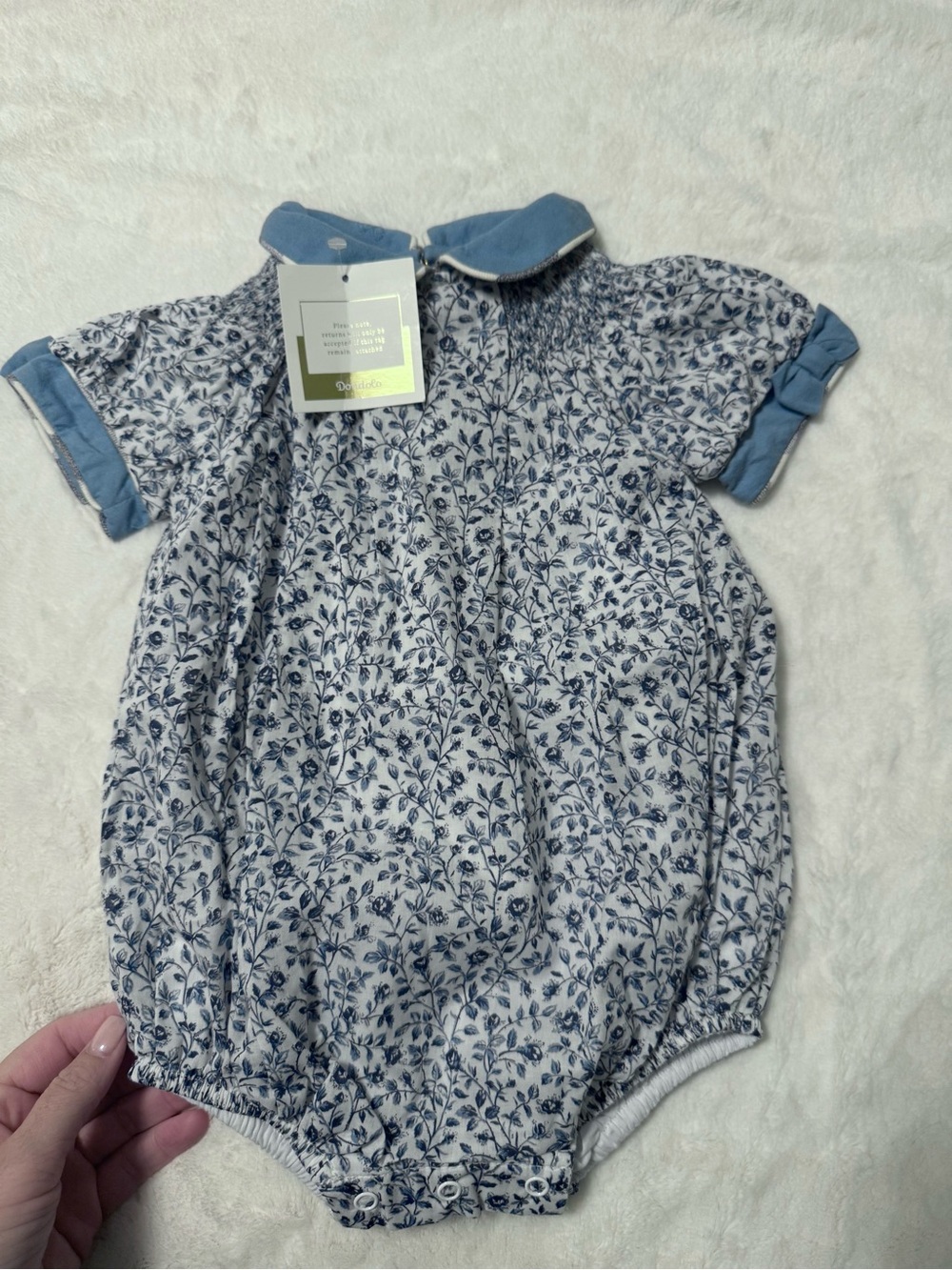 Dondolo Chloe Girls Floral Skirt in Blue and White